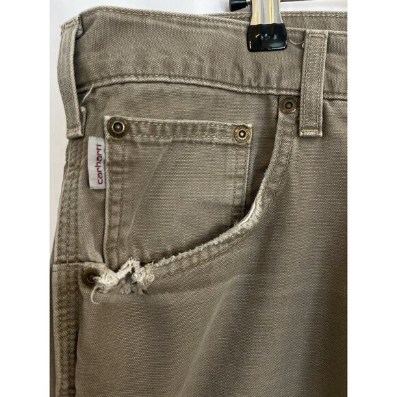 Carhartt Men Carpenter Loose Fit Khaki Work Pants 38x29 American Workwear Grunge - Picture 10 of 13